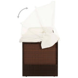 NNEVL Garden Storage Box Brown 120x50x60 cm Poly Rattan