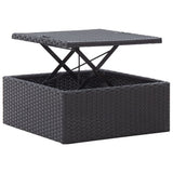 NNEVL Garden Lounge Bed with Roof Black Poly Rattan