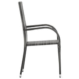 NNEVL Stackable Outdoor Chairs 4 pcs Grey Poly Rattan