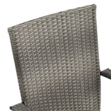 NNEVL Stackable Outdoor Chairs 6 pcs Grey Poly Rattan