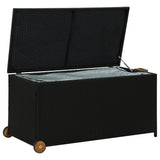 NNEVL Garden Storage Box Black 120x65x61 cm Poly Rattan