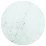 NNEVL Table Top White Ø30x0.8 cm Tempered Glass with Marble Design