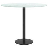NNEVL Table Top White Ø50x0.8 cm Tempered Glass with Marble Design