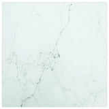 NNEVL Table Top White 30x30 cm 6 mm Tempered Glass with Marble Design
