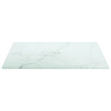 NNEVL Table Top White 30x30 cm 6 mm Tempered Glass with Marble Design