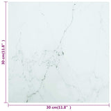 NNEVL Table Top White 30x30 cm 6 mm Tempered Glass with Marble Design