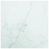 NNEVL Table Top White 40x40 cm 6 mm Tempered Glass with Marble Design