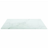NNEVL Table Top White 40x40 cm 6 mm Tempered Glass with Marble Design