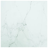 NNEVL Table Top White 50x50 cm 6 mm Tempered Glass with Marble Design