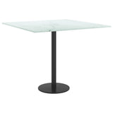 NNEVL Table Top White 50x50 cm 6 mm Tempered Glass with Marble Design