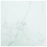 NNEVL Table Top White 60x60 cm 6 mm Tempered Glass with Marble Design