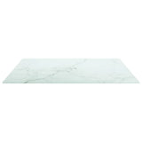 NNEVL Table Top White 70x70 cm 6 mm Tempered Glass with Marble Design