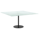 NNEVL Table Top White 80x80 cm 6 mm Tempered Glass with Marble Design