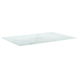 NNEVL Table Top White 100x62 cm 8mm Tempered Glass with Marble Design