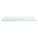 NNEVL Table Top White 100x62 cm 8mm Tempered Glass with Marble Design