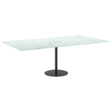 NNEVL Table Top White 120x65 cm 8mm Tempered Glass with Marble Design
