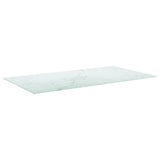 NNEVL Table Top White 120x65 cm 8mm Tempered Glass with Marble Design
