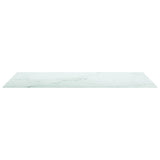 NNEVL Table Top White 120x65 cm 8mm Tempered Glass with Marble Design