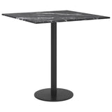 NNEVL Table Top Black 40x40 cm 6 mm Tempered Glass with Marble Design