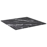 NNEVL Table Top Black 40x40 cm 6 mm Tempered Glass with Marble Design