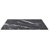 NNEVL Table Top Black 40x40 cm 6 mm Tempered Glass with Marble Design