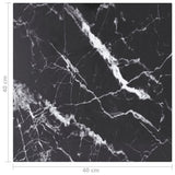 NNEVL Table Top Black 40x40 cm 6 mm Tempered Glass with Marble Design