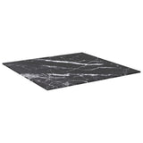 NNEVL Table Top Black 50x50 cm 6 mm Tempered Glass with Marble Design