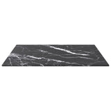 NNEVL Table Top Black 50x50 cm 6 mm Tempered Glass with Marble Design