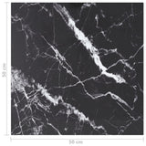 NNEVL Table Top Black 50x50 cm 6 mm Tempered Glass with Marble Design
