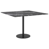 NNEVL Table Top Black 60x60 cm 6 mm Tempered Glass with Marble Design
