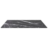NNEVL Table Top Black 60x60 cm 6 mm Tempered Glass with Marble Design