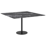 NNEVL Table Top Black 70x70 cm 6 mm Tempered Glass with Marble Design
