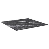 NNEVL Table Top Black 70x70 cm 6 mm Tempered Glass with Marble Design