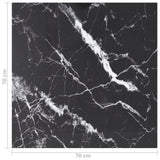 NNEVL Table Top Black 70x70 cm 6 mm Tempered Glass with Marble Design