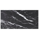 NNEVL Table Top Black 100x50 cm 6mm Tempered Glass with Marble Design