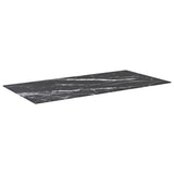 NNEVL Table Top Black 100x50 cm 6mm Tempered Glass with Marble Design