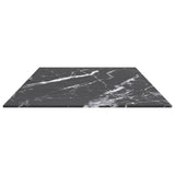 NNEVL Table Top Black 100x50 cm 6mm Tempered Glass with Marble Design