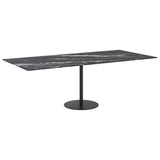 NNEVL Table Top Black 100x62 cm 8mm Tempered Glass with Marble Design