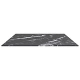 NNEVL Table Top Black 100x62 cm 8mm Tempered Glass with Marble Design