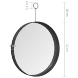 NNEVL Hanging Mirror with Hook Black 30 cm