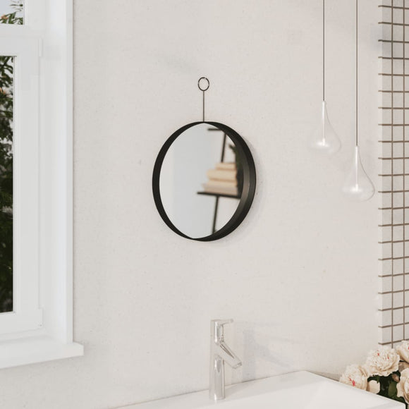 NNEVL Hanging Mirror with Hook Black 30 cm