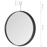 NNEVL Hanging Mirror with Hook Black 40 cm
