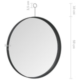 NNEVL Hanging Mirror with Hook Black 50 cm