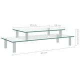 NNEVL 2-Tier Monitor Stand Transparent Glass