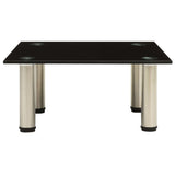 NNEVL TV Stand Black 40x35x17 cm Tempered Glass