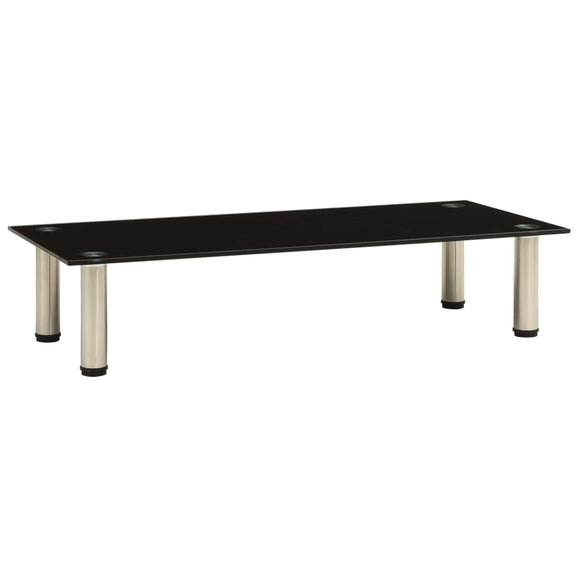 NNEVL TV Stand Black 80x35x17 cm Tempered Glass