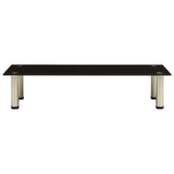 NNEVL TV Stand Black 80x35x17 cm Tempered Glass
