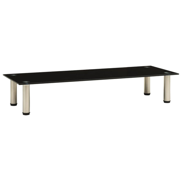 NNEVL TV Stand Black 100x35x17 cm Tempered Glass