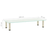NNEVL TV Stand Frosted 100x35x17 cm Tempered Glass