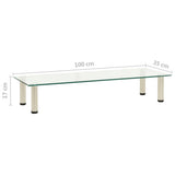 NNEVL TV Stand Transparent 100x35x17 cm Tempered Glass